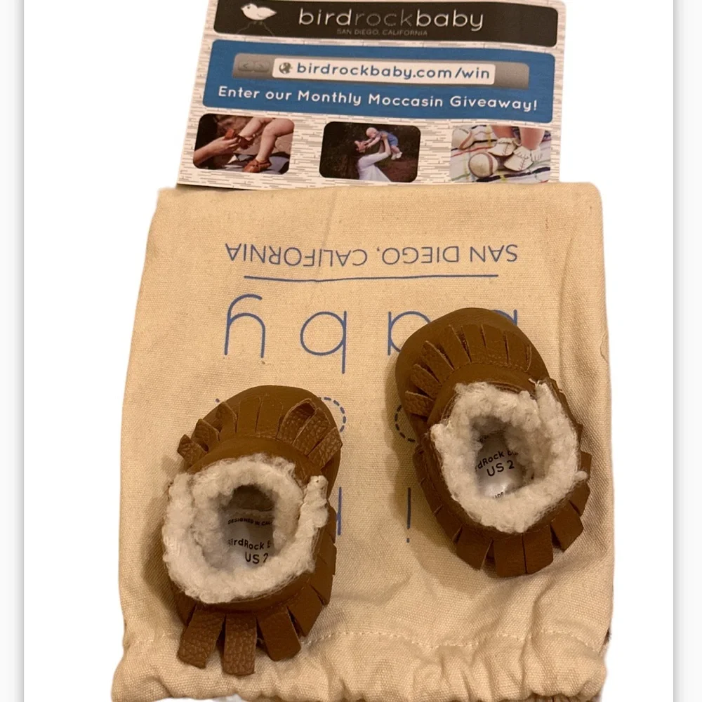 BIRDROCK BABY Classic Brown Baby Moccasins